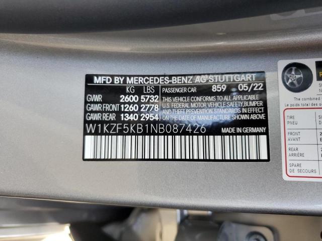 W1KZF5KB1NB087426 - 2022 MERCEDES-BENZ E 450 4MAT SILVER photo 10