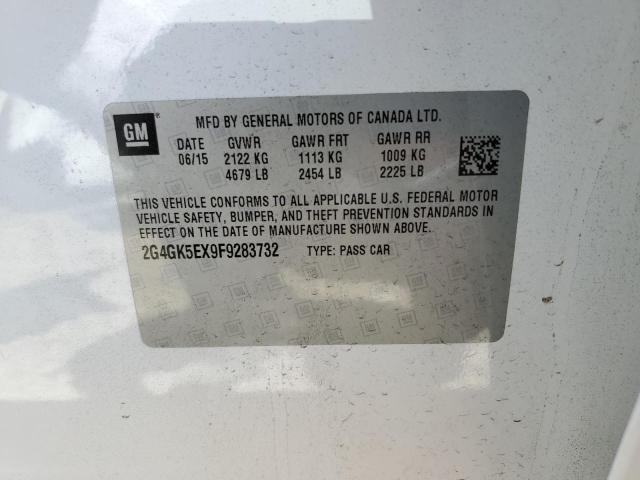 2G4GK5EX9F9283732 - 2015 BUICK REGAL WHITE photo 10