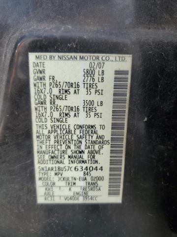 5N1AR18U57C634044 - 2007 NISSAN PATHFINDER LE  ფოტო 10