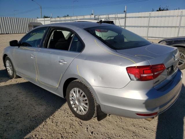 3VW2K7AJ6FM344826 - 2015 VOLKSWAGEN JETTA BASE 银色 照片 3
