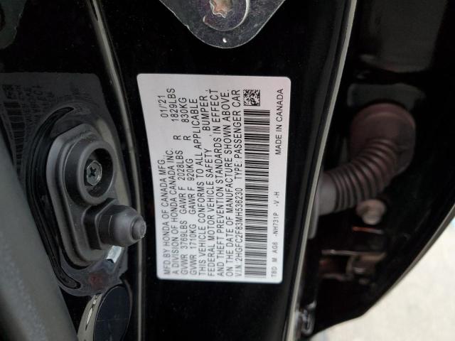 2HGFC2F83MH536230 - 2021 HONDA CIVIC SPOR BLACK photo 10