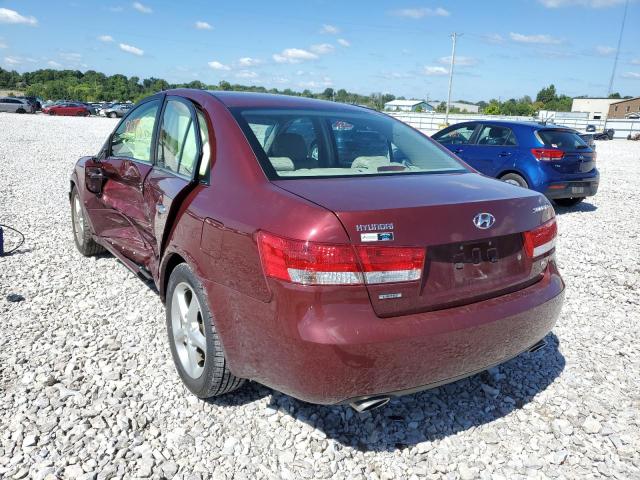 5NPEU46F57H205274 - 2007 HYUNDAI SONATA SE MAROON photo 3