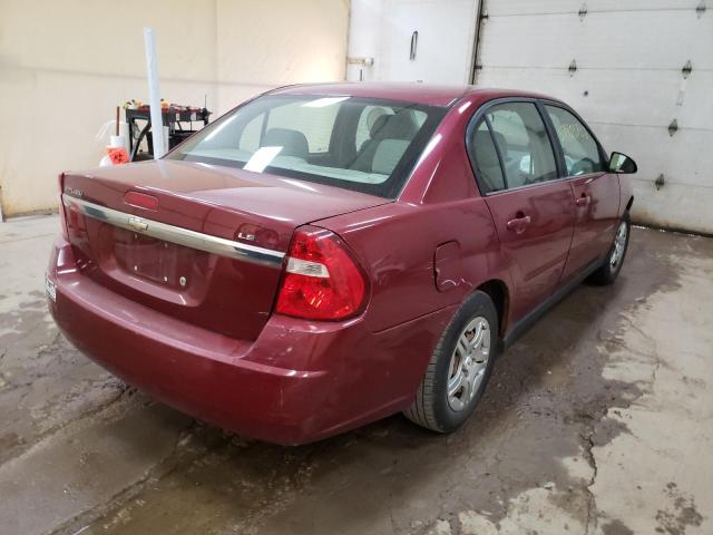 1G1ZS51F96F265435 - 2006 CHEVROLET MALIBU LS BURGUNDY photo 4