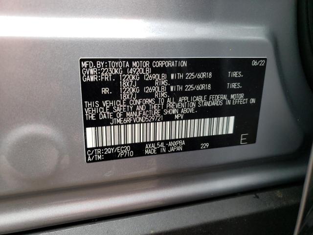 JTME6RFV0ND529721 - 2022 TOYOTA RAV4 XSE SILVER photo 10