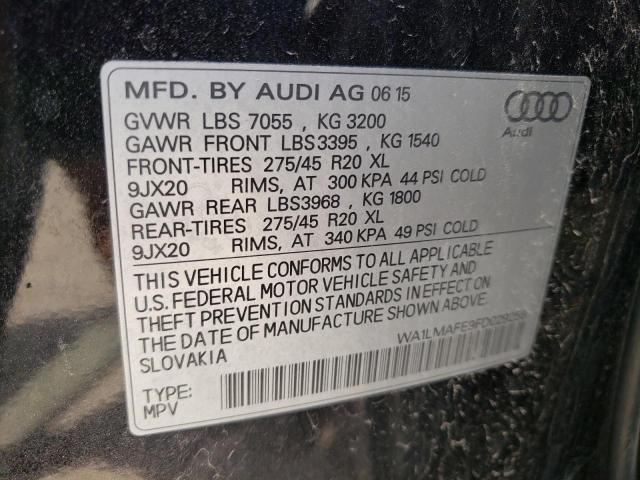 WA1LMAFE9FD029258 - 2015 AUDI Q7 TDI PRE BLACK photo 10