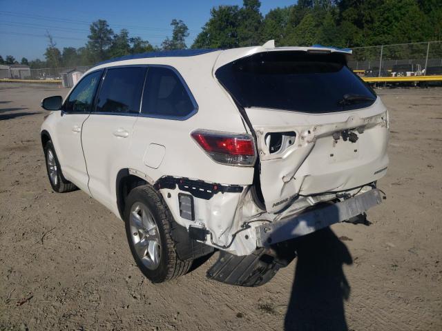 5TDDKRFH9GS354359 - 2016 TOYOTA HIGHLANDER WHITE photo 3