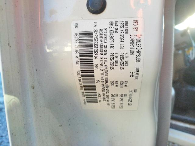 3C4FY58B35T592414 - 2005 CHRYSLER PT CRUISER WHITE photo 10