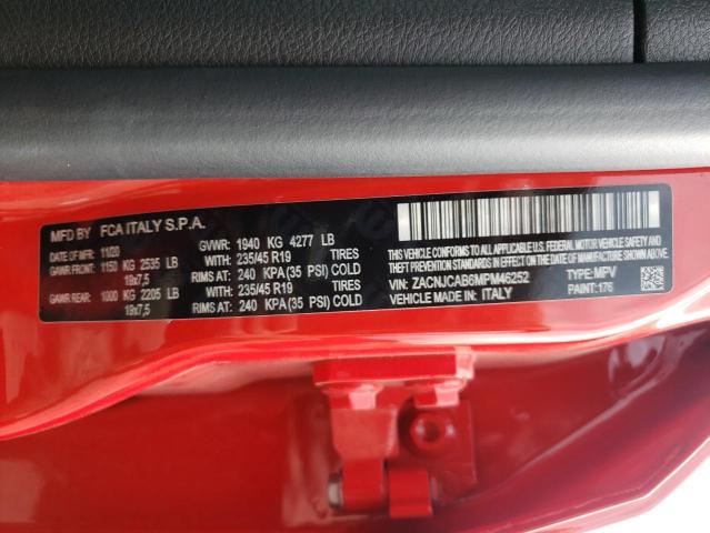 ZACNJCAB6MPM46252 - 2021 JEEP RENEGADE S Qırmızı foto 10