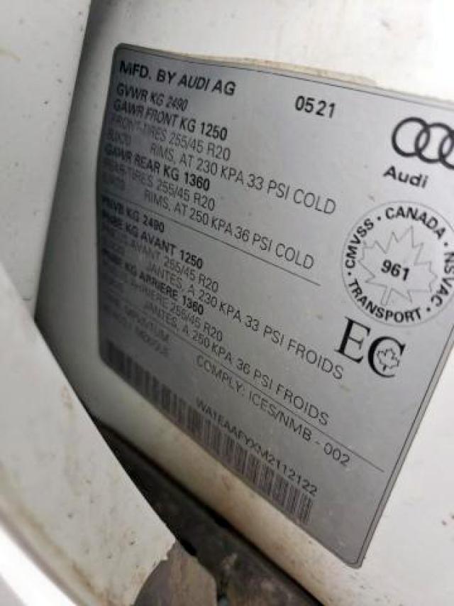 WA1EAAFYXM2112122 - 2021 AUDI Q5 PROGRES 白色 照片 9