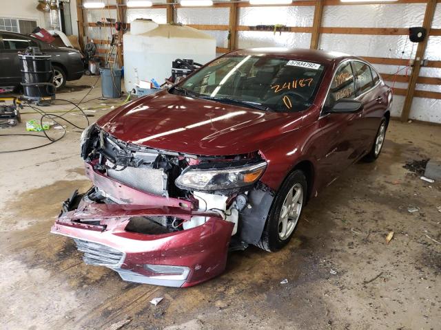 1G1ZB5ST9GF241187 - 2016 CHEVROLET MALIBU LS BURGUNDY photo 2