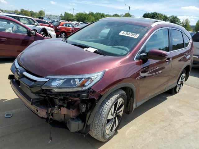 5J6RM4H90GL096821 - 2016 HONDA CR-V TOURI BURGUNDY photo 2