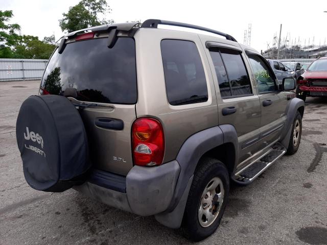 1J4GL48K14W280334 - 2004 JEEP LIBERTY TAN photo 4