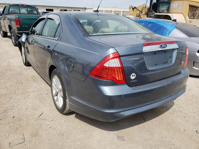 3FAHP0JA1CR301053 - 2012 FORD FUSION SEL BLUE photo 3