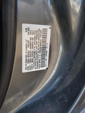 5FNRL38448B057077 - 2008 HONDA ODYSSEY EX GRAY photo 10