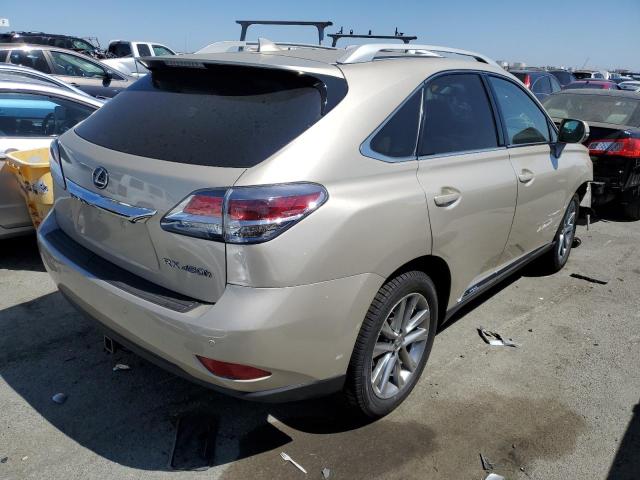 2T2BC1BA0FC001221 - 2015 LEXUS RX 450H BEIGE photo 4