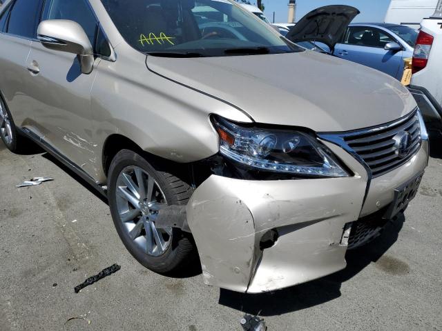 2T2BC1BA0FC001221 - 2015 LEXUS RX 450H BEIGE photo 9