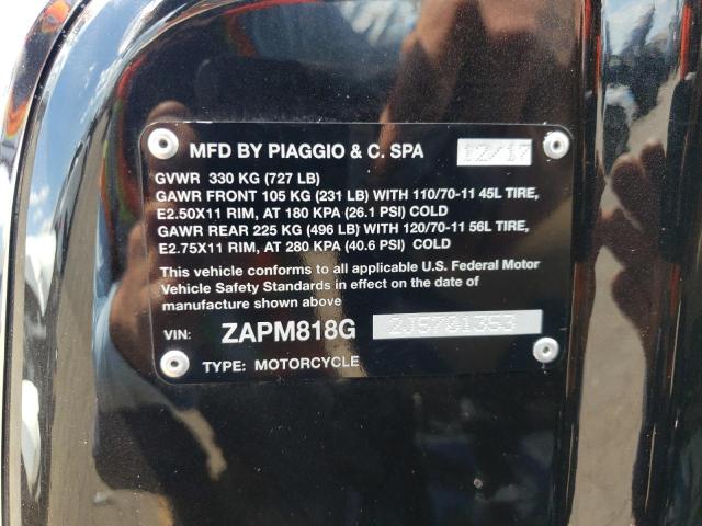 ZAPM818G2J5701353 - 2018 VESPA SPRINT 150 3V  photo 10
