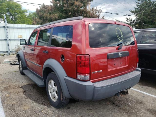 1D8GT28K17W546354 - 2007 DODGE NITRO SXT RED photo 3