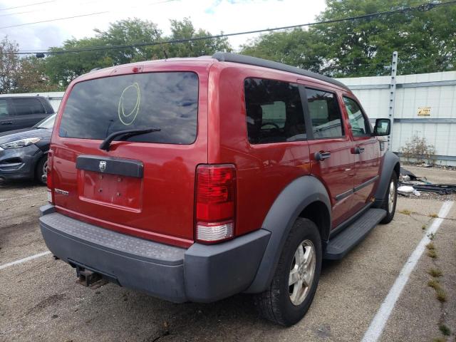 1D8GT28K17W546354 - 2007 DODGE NITRO SXT RED photo 4