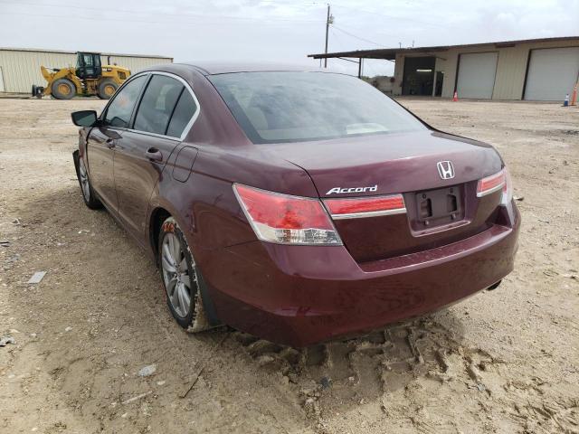 1HGCP2F73BA150756 - 2011 HONDA ACCORD EX MAROON photo 3