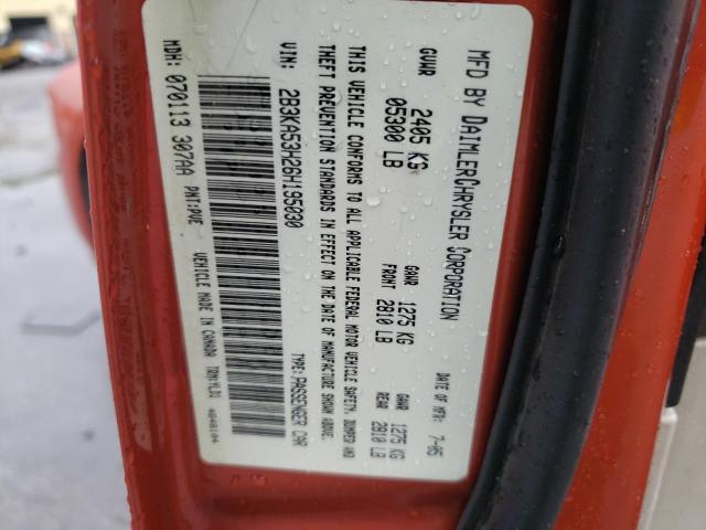 2B3KA53H26H195030 - 2006 DODGE CHARGER R/ ORANGE photo 10