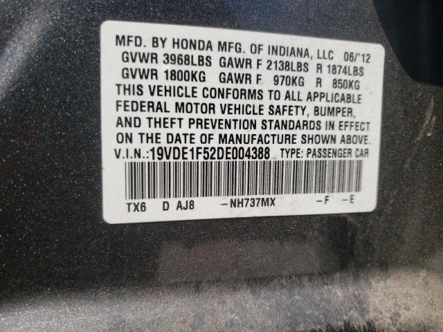 19VDE1F52DE004388 - 2013 ACURA ILX 20 PRE GRAY photo 10