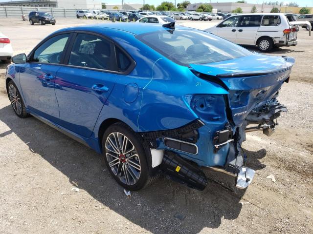 3KPF44AC0NE476259 - 2022 KIA FORTE GT BLUE photo 3