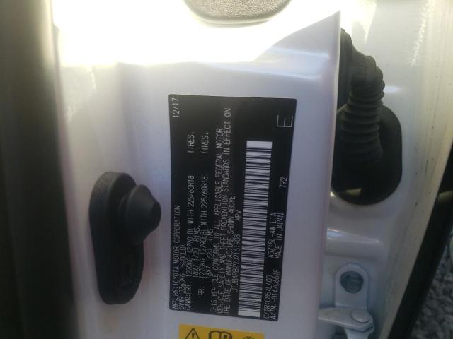 JTJBARBZ9J2161908 - 2018 LEXUS NX 300 BAS 白色 照片 10