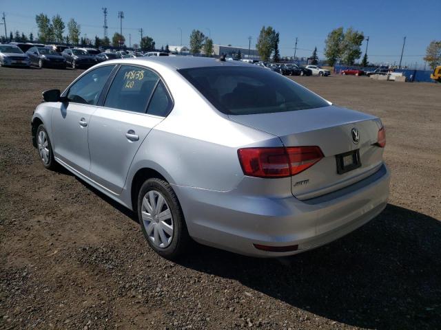 3VW2K7AJ9FM401181 - 2015 VOLKSWAGEN JETTA BASE ვერცხლისფერი ფოტო 3