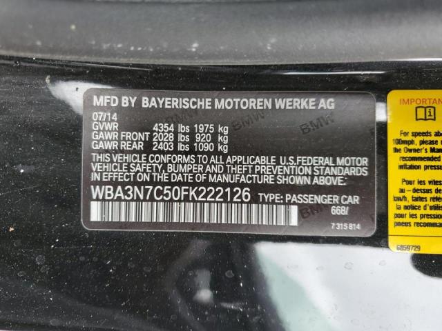 WBA3N7C50FK222126 - 2015 BMW 428 I BLACK photo 10