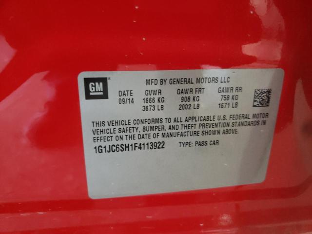 1G1JC6SH1F4113922 - 2015 CHEVROLET SONIC LT  photo 10