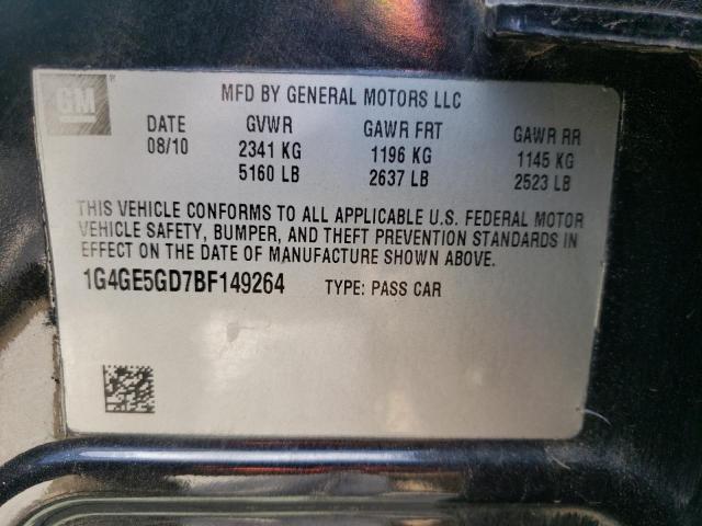 1G4GE5GD7BF149264 - 2011 BUICK LACROSSE CXS  photo 10