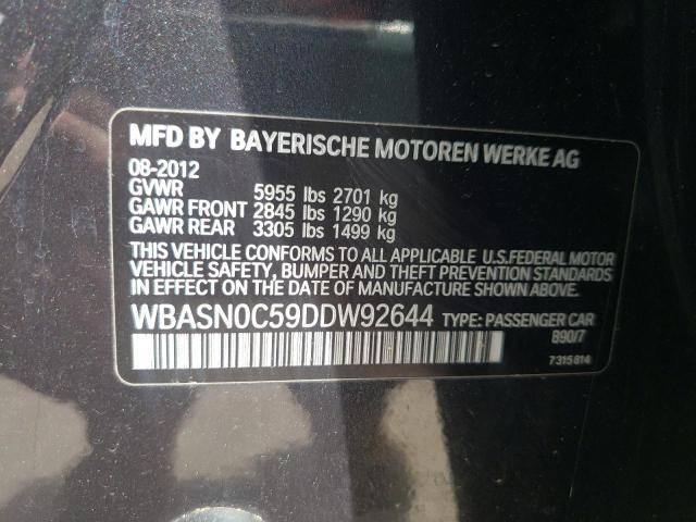 WBASN0C59DDW92644 - 2013 BMW 550 IGT BLACK photo 10