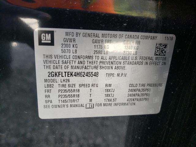 2GKFLTEK4H6245548 - 2017 GMC TERRAIN SL 黑色 照片 10