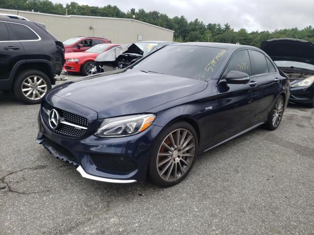 55SWF6EB5JU250406 - 2018 MERCEDES-BENZ C 43 4MATI BLUE photo 2