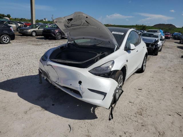 7SAYGDEE7NF307333 - 2022 TESLA MODEL Y WHITE photo 2