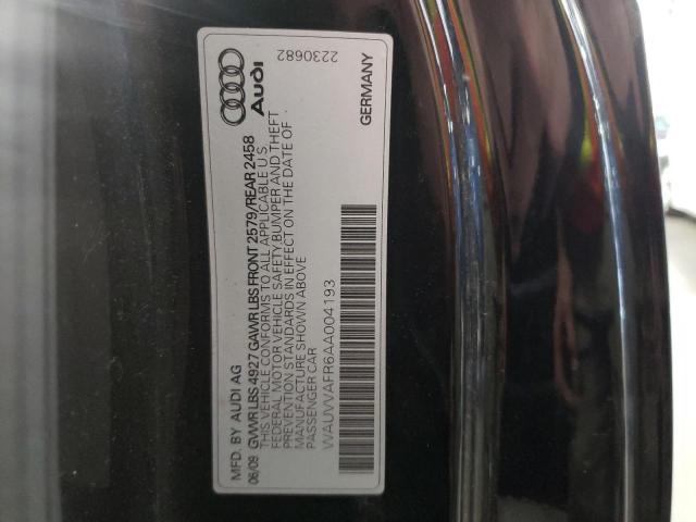 WAUVVAFR6AA004193 - 2010 AUDI S5 PRESTIG BLACK photo 10