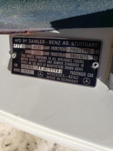 12305312014493 - 1979 MERCEDES-BENZ 280 CE WHITE photo 10