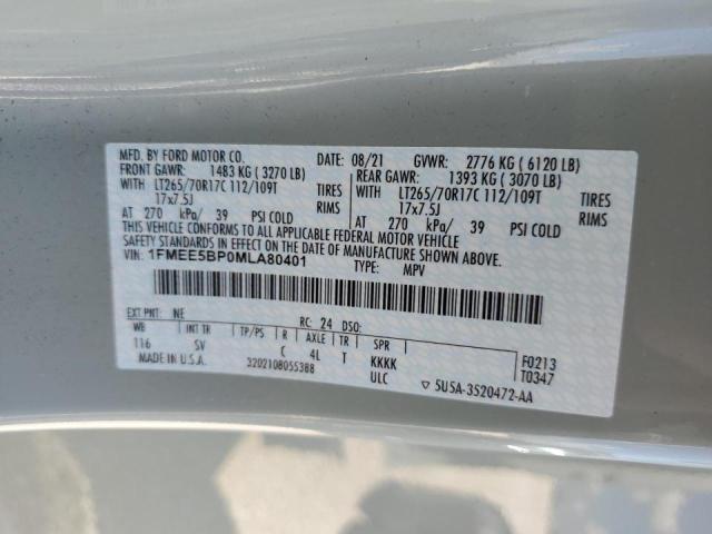 1FMEE5BP0MLA80401 - 2021 FORD BRONCO BAS TWO TONE photo 10