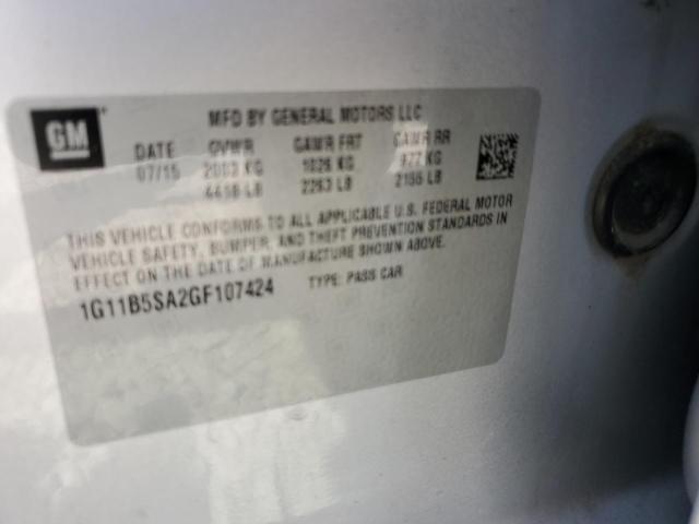 1G11B5SA2GF107424 - 2016 CHEVROLET MALIBU LIM 银色 照片 10