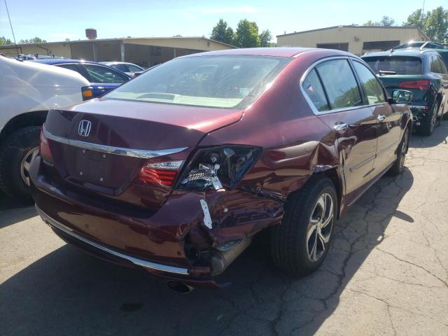 1HGCR2F38HA307441 - 2017 HONDA ACCORD LX MAROON photo 4