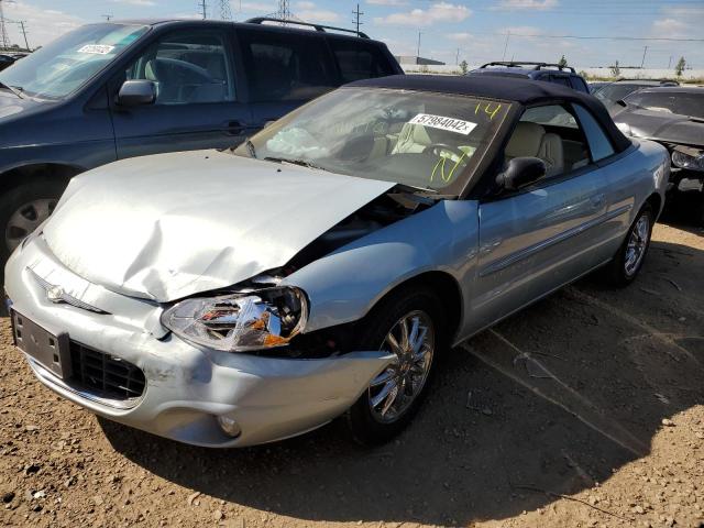 1C3EL65U71N556861 - 2001 CHRYSLER SEBRING LI BLUE photo 2