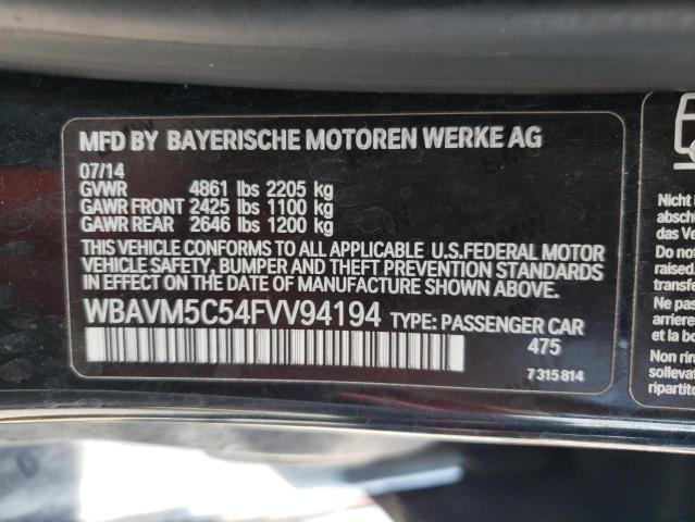 WBAVM5C54FVV94194 - 2015 BMW X1 XDRIVE3 Чорний фото 10