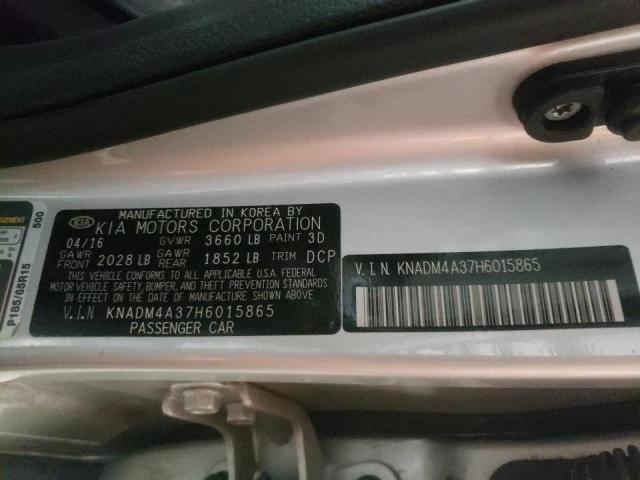 KNADM4A37H6015865 - 2017 KIA RIO LX SILVER photo 10