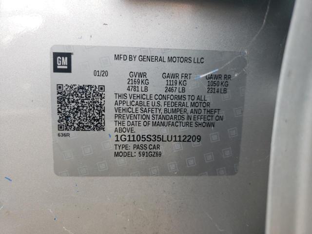 1G1105S35LU112209 - 2020 CHEVROLET IMPALA PRE SILVER photo 10