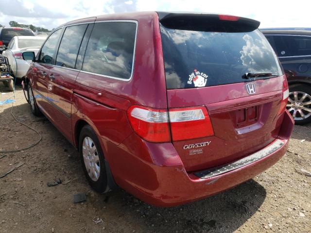 5FNRL38246B076210 - 2006 HONDA ODYSSEY LX RED photo 3