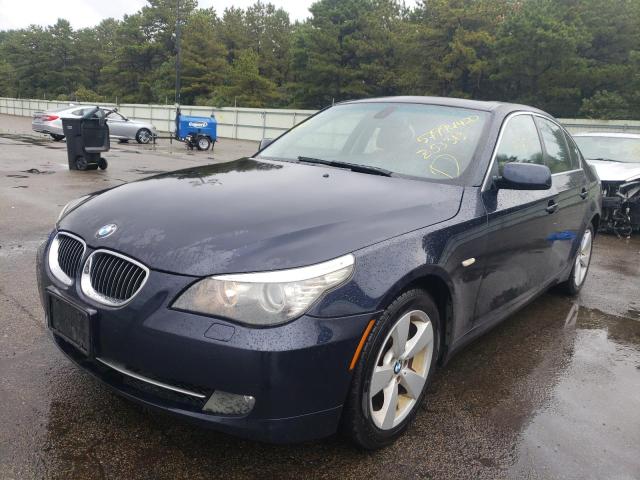 WBANV13518CZ53313 - 2008 BMW 5 SERIES BLUE photo 2