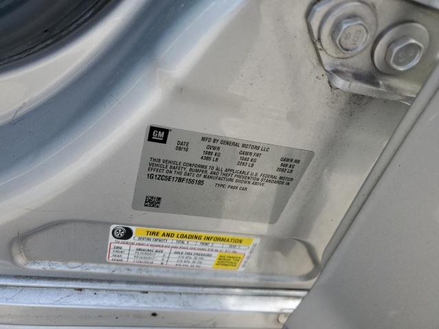 1G1ZC5E17BF156185 - 2011 CHEVROLET MALIBU 1LT 银色 照片 10