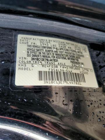 3N1BC13E79L447831 - 2009 NISSAN VERSA S BLACK photo 10