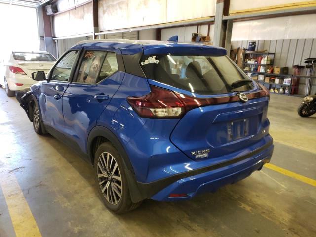 3N1CP5CV7ML493748 - 2021 NISSAN KICKS SV BLUE photo 3